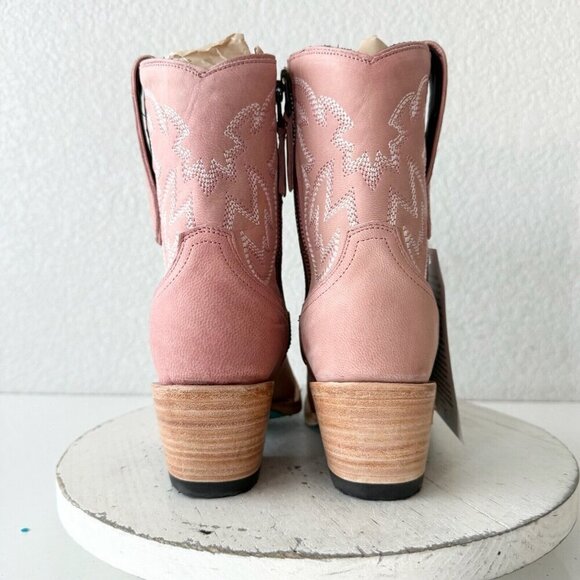 Lane SMOKESHOW Cowboy Bootie Womens 6 Pink Leather Western Cowgirl Ankle Boots - Picture 3 of 12